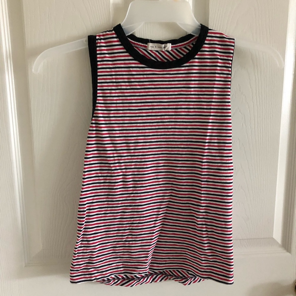 Rag & Bone Striped Tank 🖤 Red, White & Black ❤️